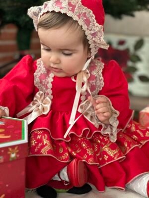 Red Christmas girl's dress - Image 4