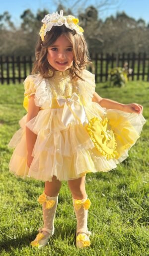 Handmade SUNNY LEMON PUFFY DRESS - Image 4