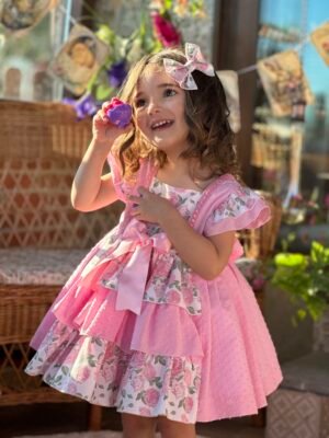 Pink Rose Girl's Dress - Image 5